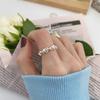 Korean Heart Knot Open Ring - S925 Sterling Silver Minimalist Index Ring for Women