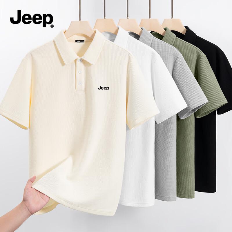 JEEP Men s Summer Waffle Knit Polo Shirt L