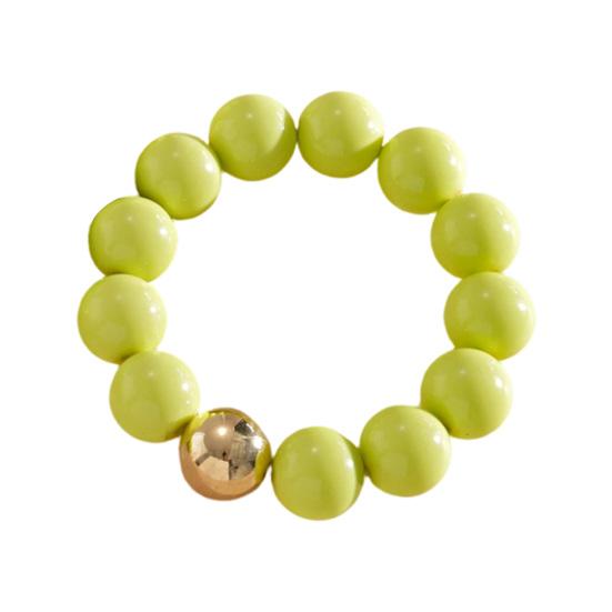Perlenschmuck für Damen, Acryl-Kettenhalsband mit großen Perlen, Elastisches Armband mit runden Perlen, Sommerliches Retro-Accessoire