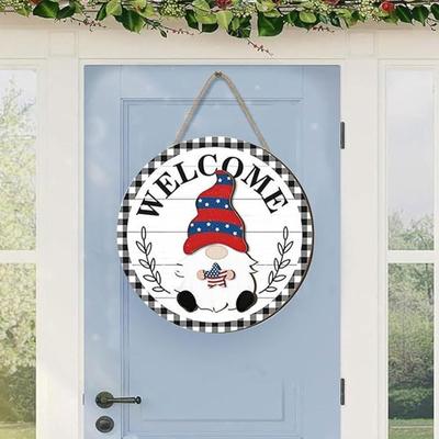 Halloween Gnome Door Sign with Magnetic Pieces - Welcome Sign Decor for Home Front Door, Porch, Yard, Garden, Indoor Party Decor