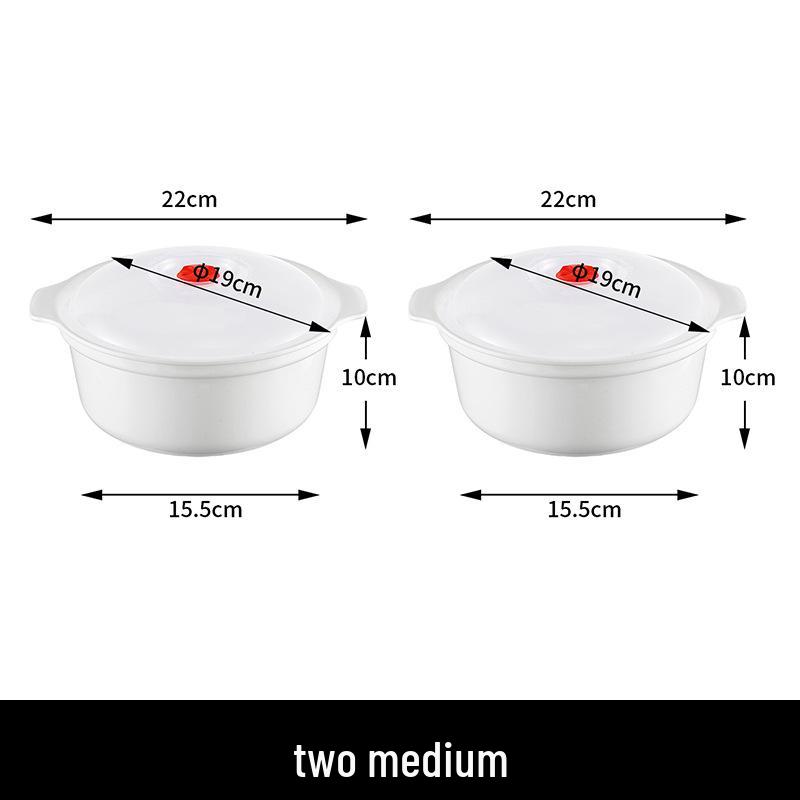 Round High-Temperature Resistant Microwave Lunch Bowl with Lid
