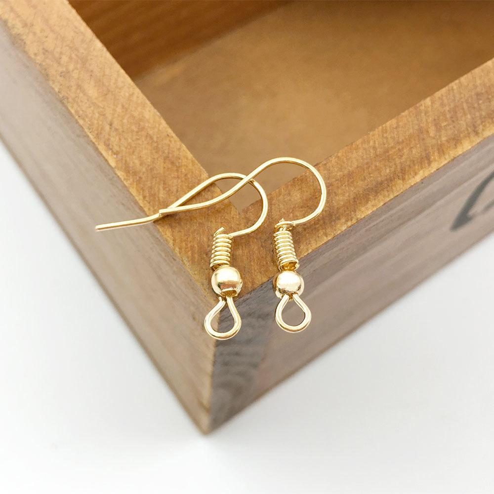 Diy Jewelry Handmade Beaded Material Earrings Accessories With Round Beads, Ear Hooks, 100 Curved Ear Hooks.