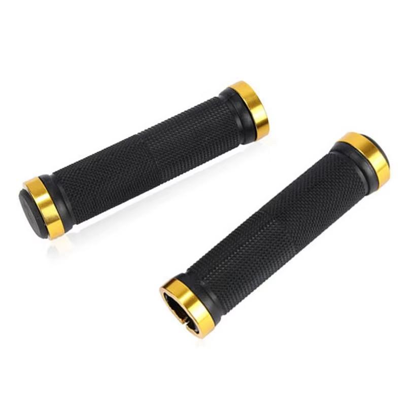 

Bicycle Handlebar Grips Aluminum Alloy Double Lock-On Anti-Slip Rubber for MTB Fixed Gear Bike жёлтый