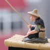 Miniature Fisherman Figurine Auto-Floating Fish Tank Decorations Landscaping Crafts  Aquarium Use