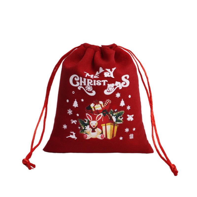 2PC Velvet Bags Small Candy Gift Bag Drawstring Pouch Christmas Party Favor Boutique Jewelry Packaging Bags 2025 New Year