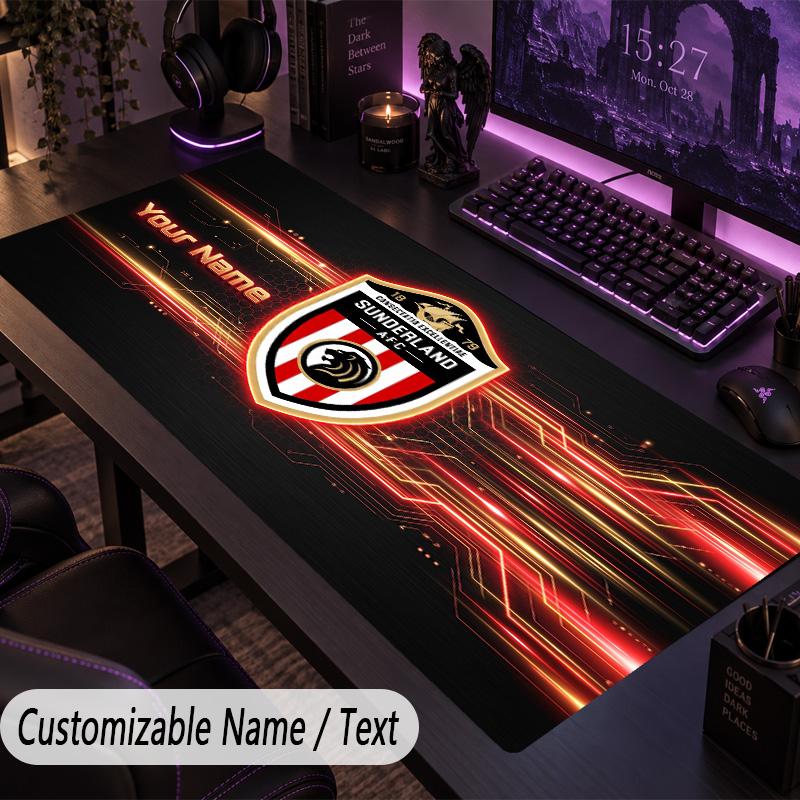 Large Mouse PadSunderland FC Custom Name Text Personalized Desk Mat Non Slip Gaming Pad