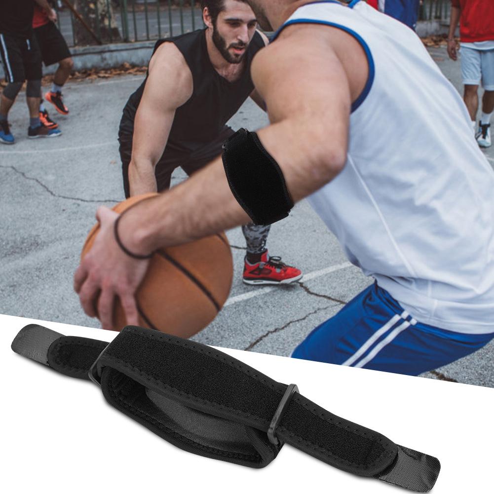 Adults Sports Elbow Support Brace Protector Pad Guard Strap Basketball Tennis (Black)