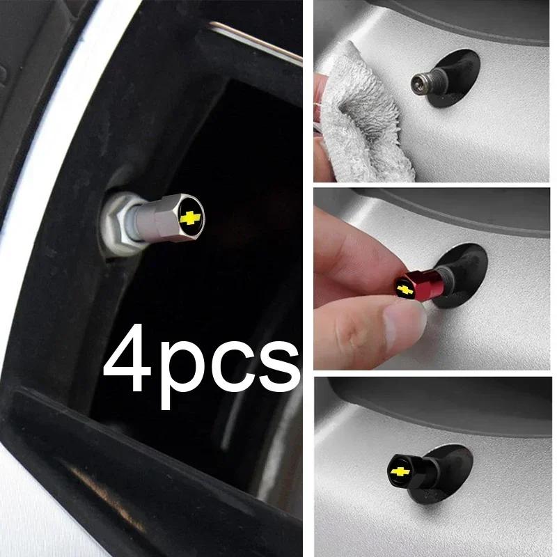 4Pcs Car Aluminum Metal Wheel Tire Valve Caps Car Accessories For Chevrolet Colorado Cruze Spark Captiva Malibu Trax Aveo Camaro