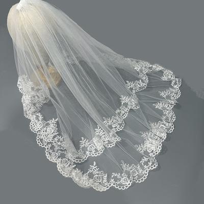 Vestido de novia principal y velo, velo corto de encaje estilo hada, certificado de registro y accesorios para fotografías