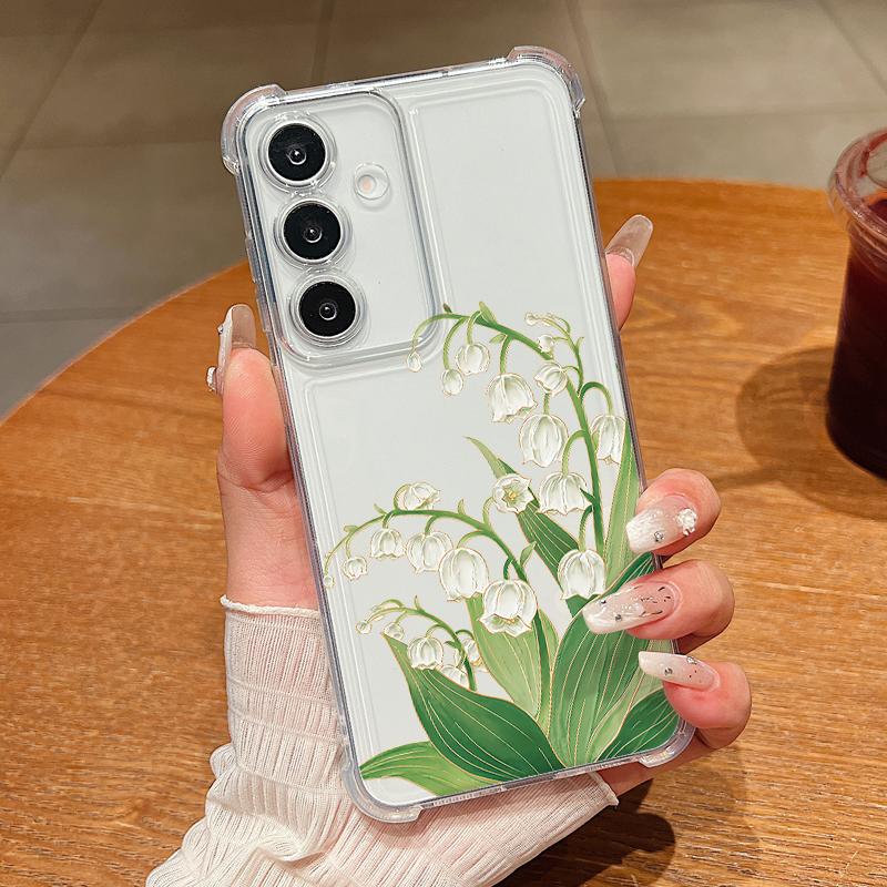 

Білі тюльпани Квіти Прозорий чохол для телефону Для Samsung Galaxy A57 A37 A17 A56 A36 A55 A35 A26 A16 A25 A15 A54 A14 М яка силіконова накладка Galaxy A53 5G