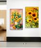 Amerikansk Stil Gullblomst Maleri Veggkunst Lerret Solsikkebilde Stue Lerretsplakat Trykk for Soverom Kunsttrykk Uten Ramme