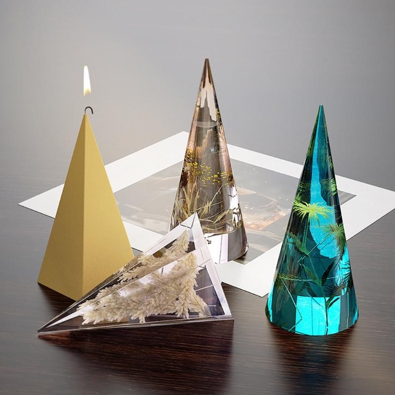 Rings Cone Resin Mold,Rings Holder Silicone Molds for Epoxy Resin,Candle Mold Rings Cone Pyramid Silicone Resin Mold