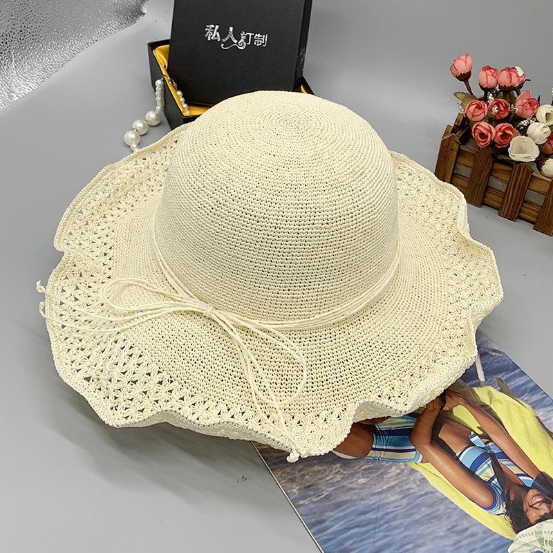 Recommended Handmade Filament Crochet Hat, High-End Monofilament Hat, Women'S Summer Seaside Beach Foldable Straw Hat
