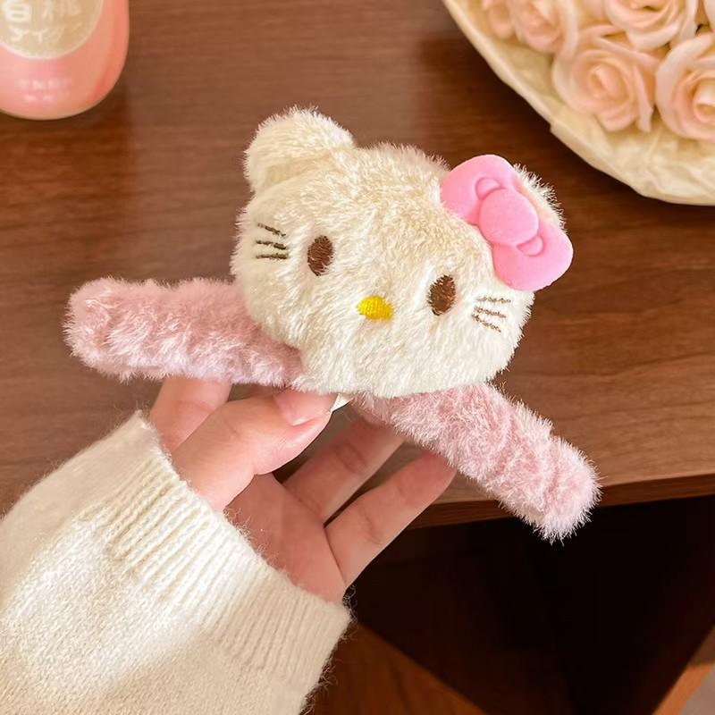 Women's Plush Cartoon Shark & Bear Hair Clips - Autumn & Winter Collection