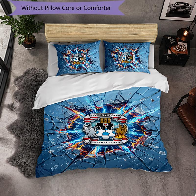 Coventry City Football Set Lenzuola 3 Pezzi Morbido Copripiumino con Federe Set Decorazione Camera da Letto per Casa