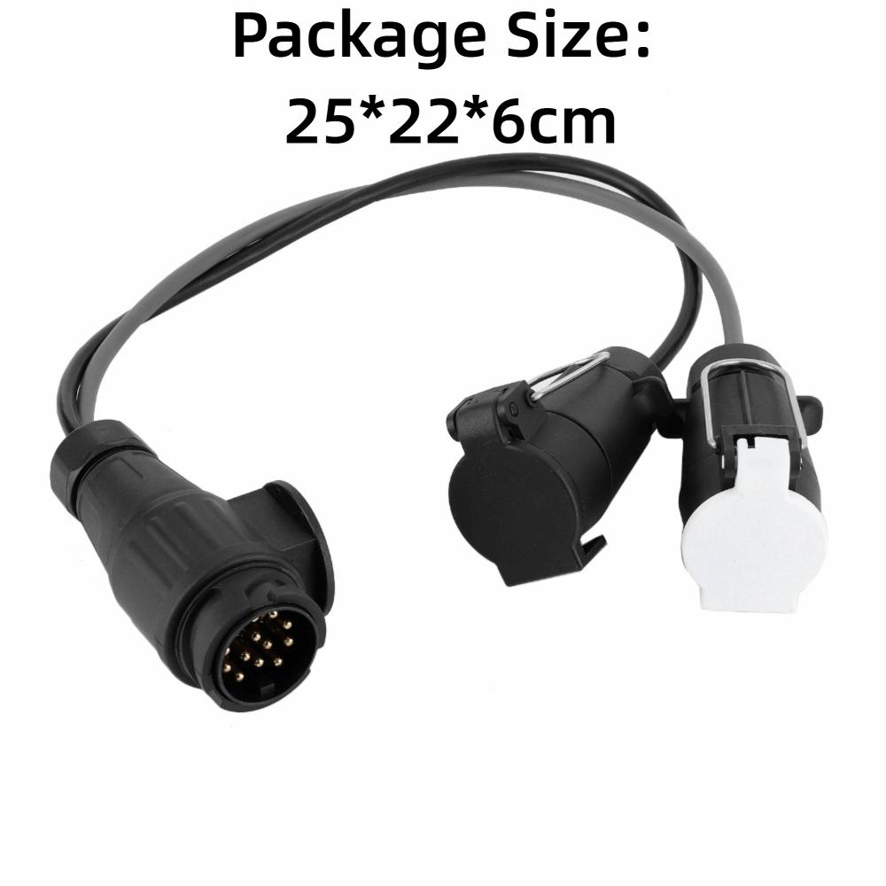 Brass Contact Towbar Electric Adapter Trailer Socket Adapter Cord  Towing Electrical Conversion