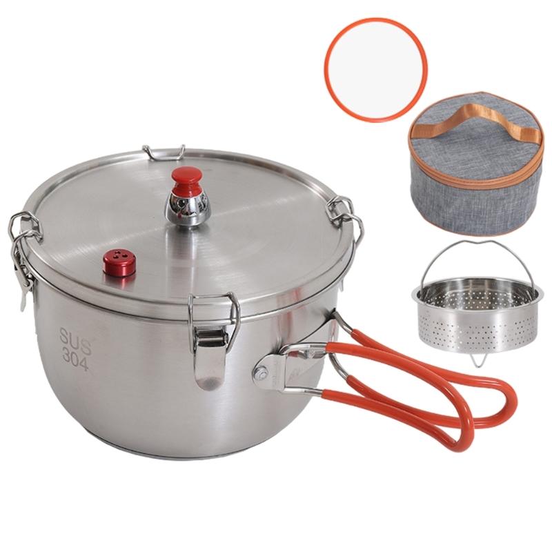 

Outdoor Stove Top Pressure Cooker Meats Pots Stainless Steels Stove Pressure Cooker Meats Pots Camping Cookware Enduring