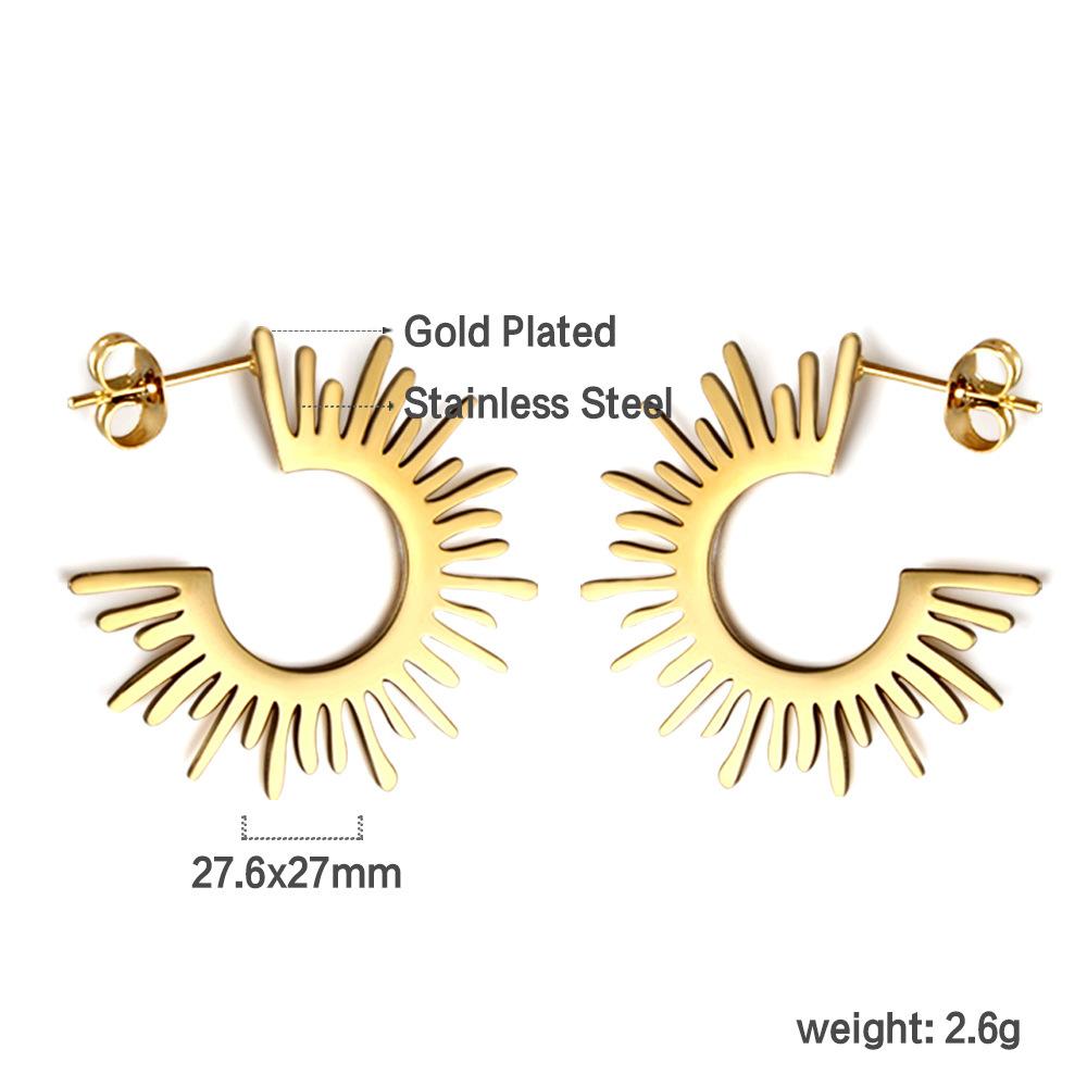 Angel Heart Design Gold Earrings And Necklace Jewelry Set Unique Small Aesthetic Accessories