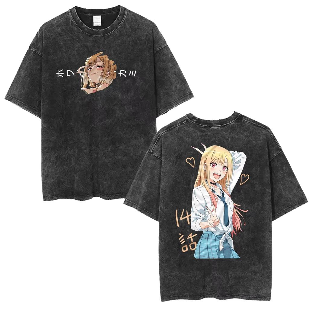 Summer Hot Sale Washed My Dressup Darling Marin Kitagawa Anime Graphic T Shirt Men Women Harajuku Y2k Gothic Cotton Tshirts