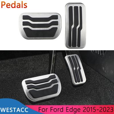 Edelstahl-Auto-AT-Pedale für Ford Edge 2015 2016 2017 2018 2022 2023 Gasbremspedal-Abdeckungspolster