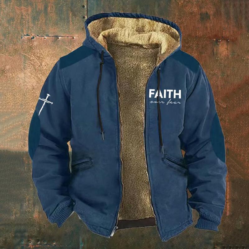 Мужская толстовка на молнии с ретро 3D цифровым принтом XL