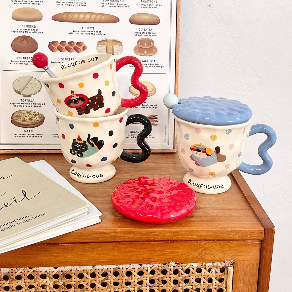 Welpentasse Kelch Keramiktasse Wasserkelch Mädchen Tasse Büro Kaffee Frühstückstasse