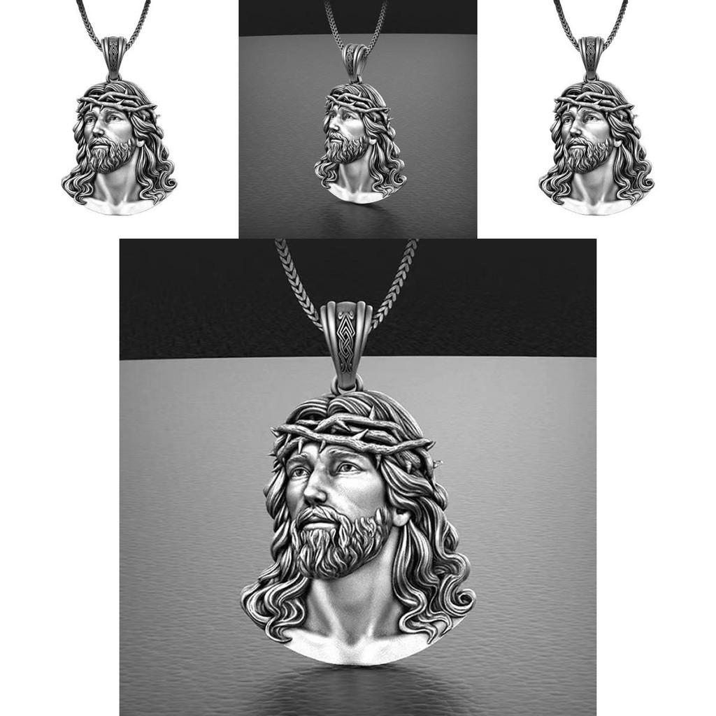 Vintage Stylish Jesus Hip Hop Pendant Necklace Made Of Durable Metal For Unisex Use