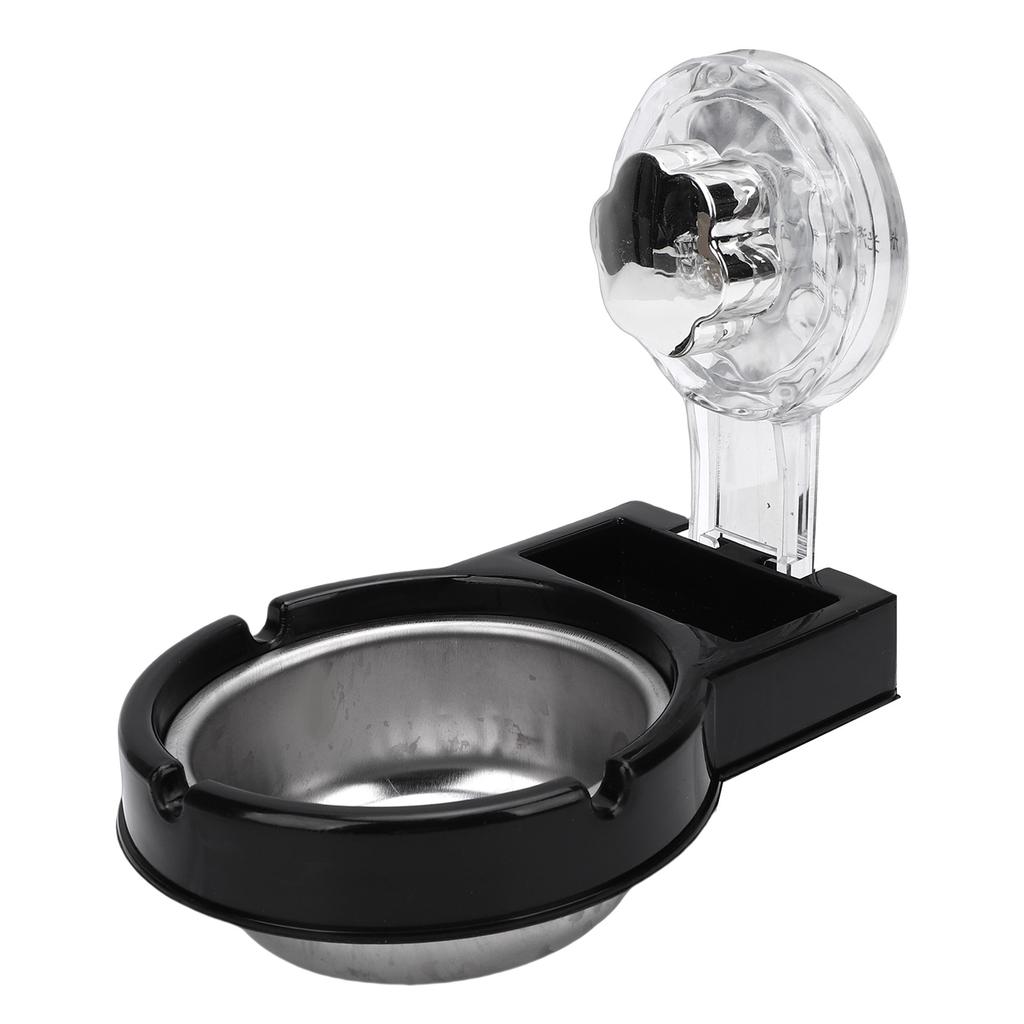 Wall Mounted Ashtray Space Saving Stainless Steel Ashtray with Strong Suction Cup for Toilet Office Hotel Black