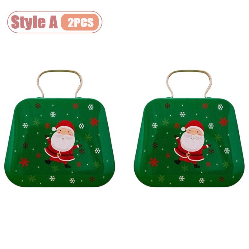 Mini Christmas Tin Candy Box Handbag Gift Box for Holiday Party Favors Gift Wrapping and Festive Table Center Decoration