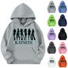 Girls' Fashion Long-Sleeve Hooded Sweatshirt with Print and Pockets