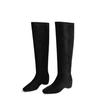 Cowhide version~ inner height increase 5cm French retro square head boots women's thick heel versatile fashion thin boots and knee boots
