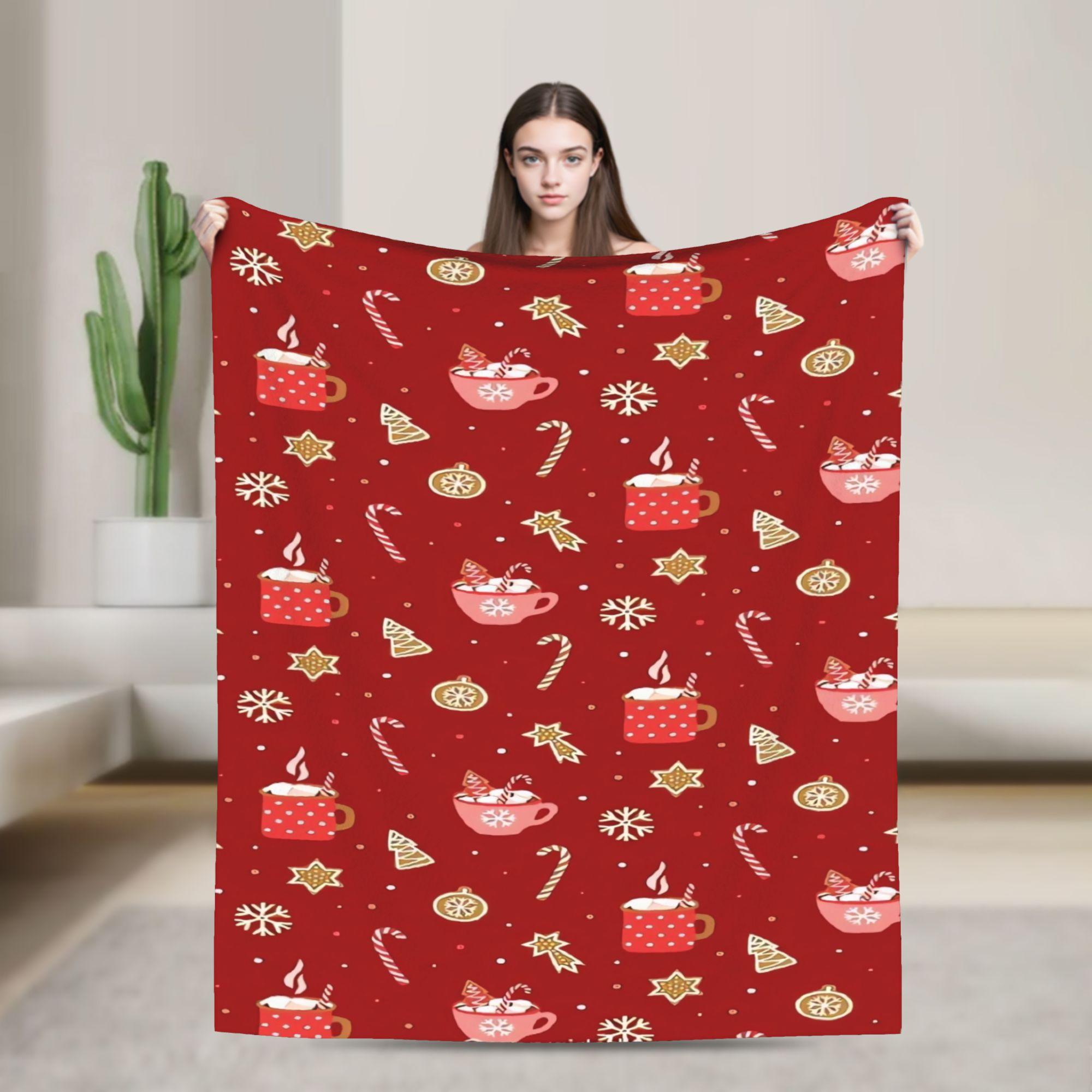 

Plaid & Holiday Christmas Blanket Super Soft Plush Bedding Throws Girls Boys Couch Chair Sofa Bed Flannel Bedspread Bed Cover 30x40in