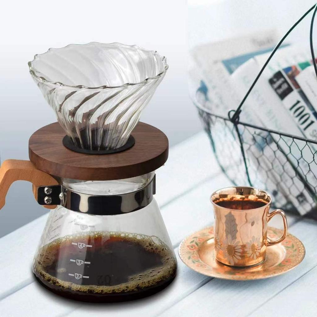 GONIN SAMA Coffee Dripper Stainless Steel Filter Paper Filter Coffee Mill with Transparent Black Drip Filter Cup