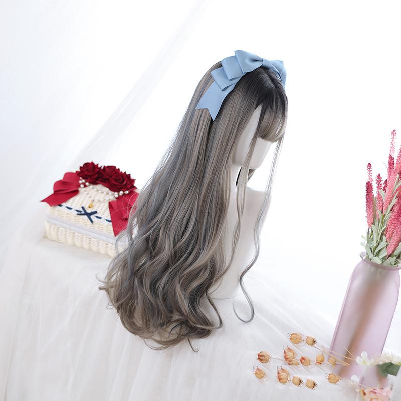 

Длинные вьющиеся волнистые синтетические парики Bybrana для женщин, повседневные вечерние парики для косплея с челкой, термостойкий парик 60cm