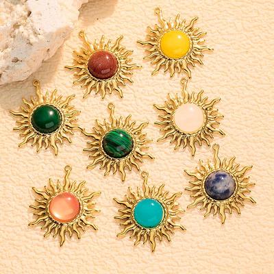 Grensoverschrijdende mode: Kleurrijke Natuursteen Ster Hanger voor Doe-het-zelf Sieraden - Roestvrijstalen Oorbellen, Armbanden en Kettingen