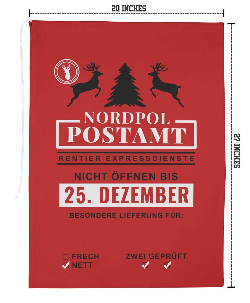 Printtoo Pack Of 2 Drawstring Special Delivery Extra Large Size Christmas Sack Re-Usable Xmas Present Storage 27x20 Inch