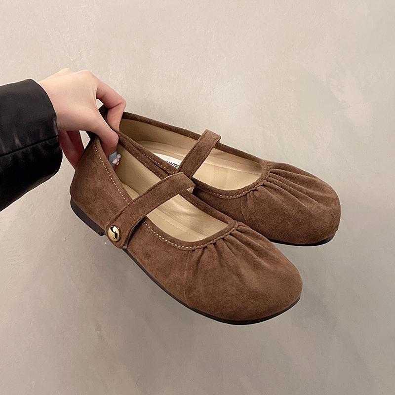 2025 Autumn Women Flat Shoes Fashion Round Toe Shallow Slip On Ladies Red Ballerinas Shoes Soft Flat Heel Mary Jane Shoes
