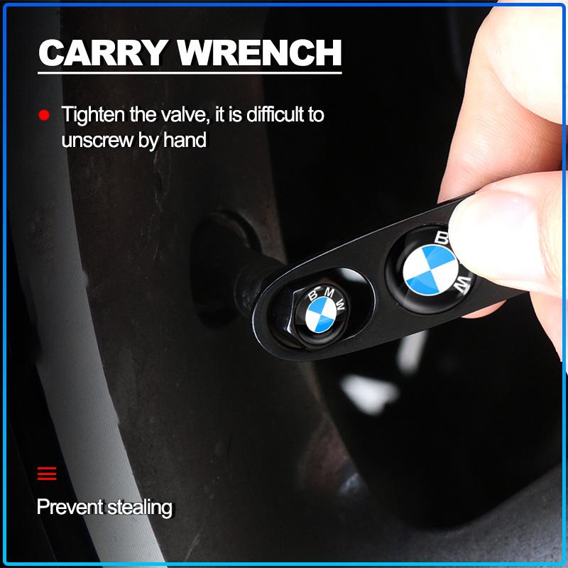 Fashion Car Tire Valve Caps with Car Badge Keyring Keychain Set For BMW M Performance 1 3 5 7 Series M3 M4 M5 M6 X1 X3 X5 X6 X7 E30 E34 E36 E39 E4