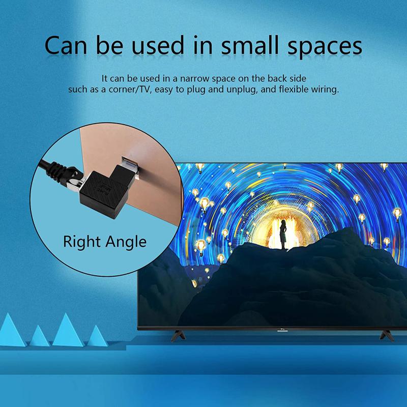 Rj45 Fast Ethernet Male To Female Right Elbow Adapter Cat5/6 Ethernet Lan Extension Adapter For Hub