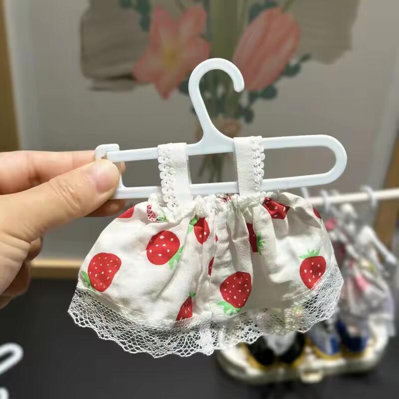 10Pcs/Set Mini Clothese Hangers For Labubu&20Cm Bjd Dolls Clothes Shoes Storage Rack Doll Accessories Support Rack Kids Gift