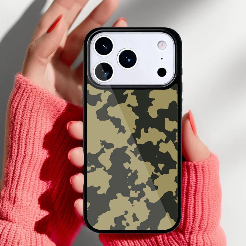 Camouflage Camo Telefoonhoesje voor iPhone 17 16 15 14 13 Pro Max Achterkant voor 12 11 Pro Coque