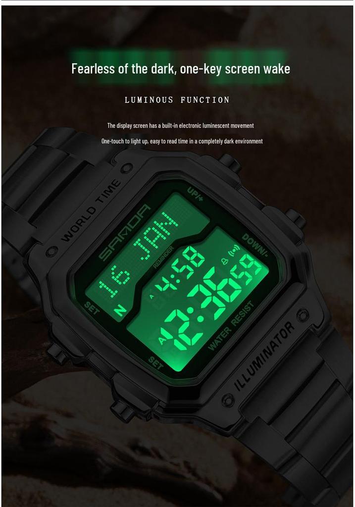 Sanda Men's Multifunctional Waterproof Electronic Watch - Middle East Exclusive, Summer Time Wristwatch