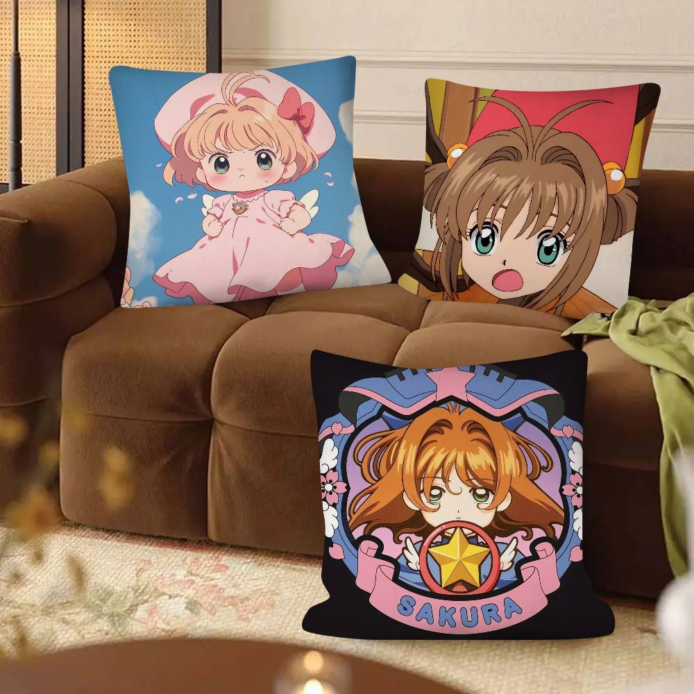 1Pc Kawaii-S-Sakura Cardcaptors Pillow Case Fashion Square Pillowcase Bedroom Sofa Room Ins Decoration Leisure