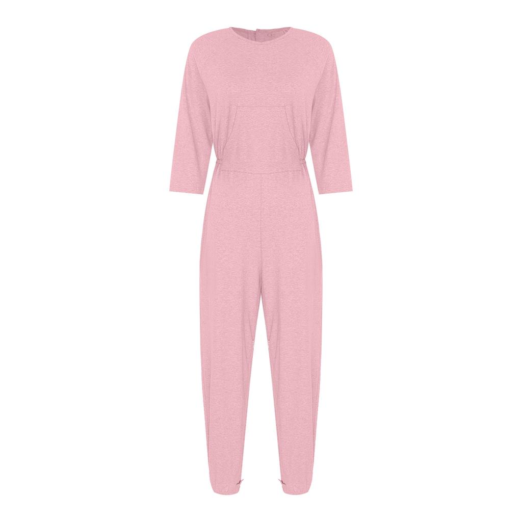 Macacão Adaptativo Anti-Rasgo para Idosas Pernas Traseiras Zíper Duplo nas Extremidades Manga Longa Calças Longas Macacões de Enfermagem