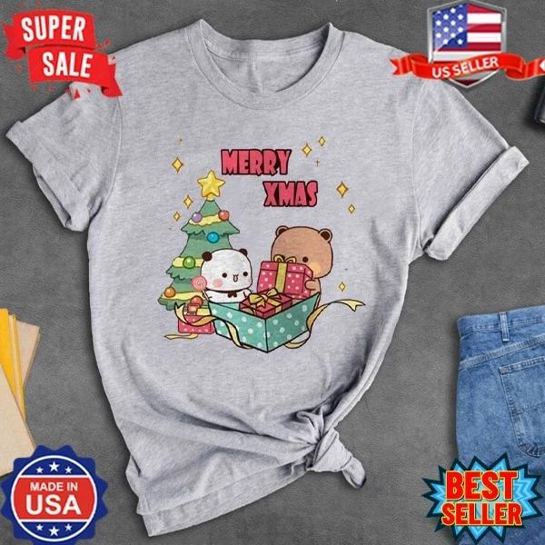 Bubu Dudu Merry Xmas Christmas Graphic T-Shirt S-5XL S