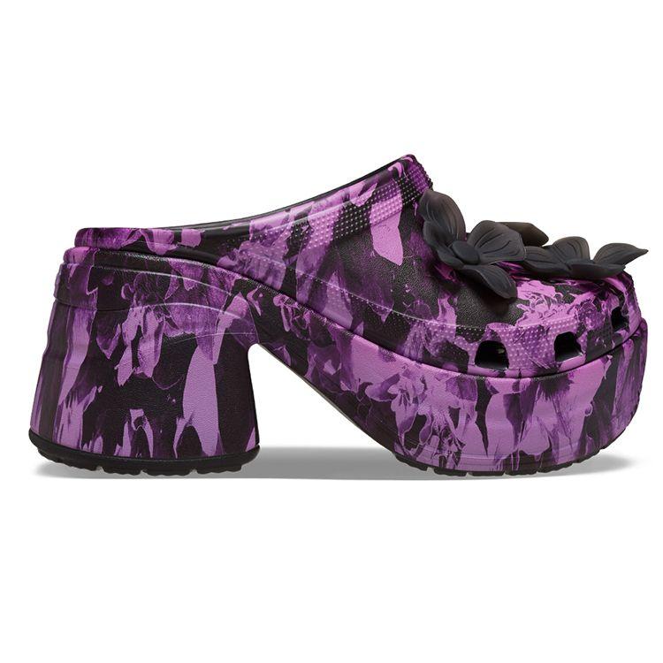 Crocs Mermaid Print Clogs Sandals Women Footwear Black 209686-0C4