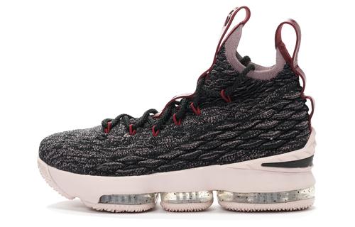 

Nike Lebron 15 Pride Of Ohio Black Non slip Lightweight Mid top Children s Basketball Shoes Black Red Teenagers 922811-003 38.5