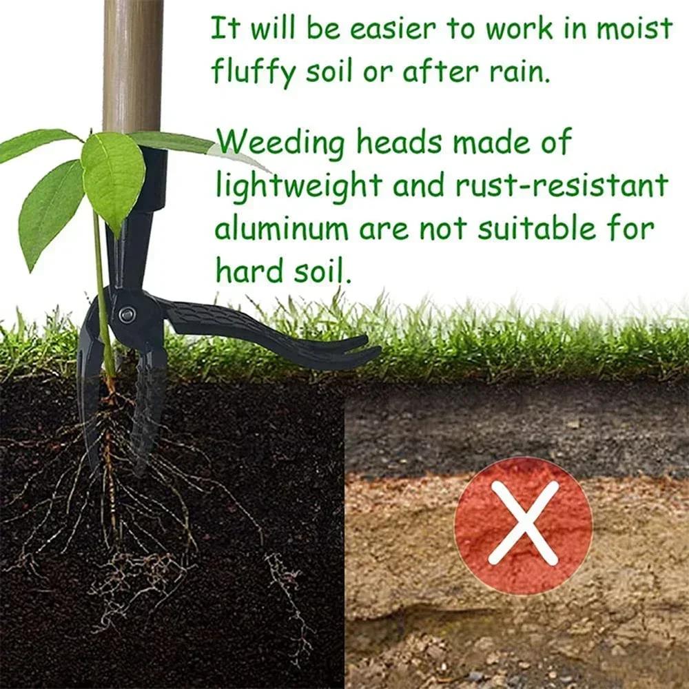Instrument cu gheare pentru extragerea buruienilor, aliaj de aluminiu, cap de plivit înlocuitor pentru grădină, pedală de picior, săpat iarbă, lopată, îndepărtator de rădăcini