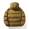 Men's Solid-color Casual Hooded Cotton-padded Jacket, Thickened Warm And Windproof Zipper Jacket