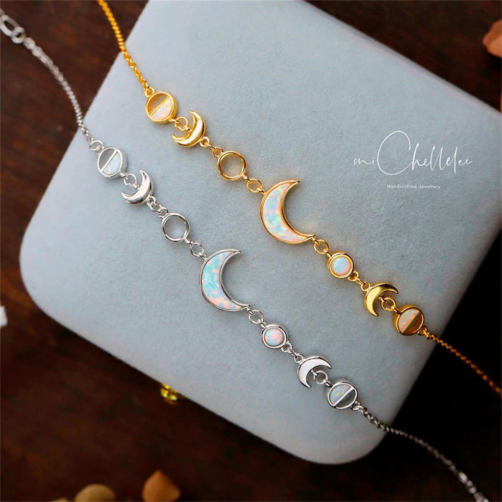 European and American Moon Crescent Gift Simple and Fashionable Gold Silver Bracelet Plated with 18k Gold Color Preserving